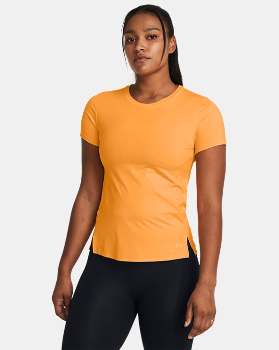 Camiseta de manga corta UA Launch Elite para mujer, Orange, pdpMainDesktop image number 0
